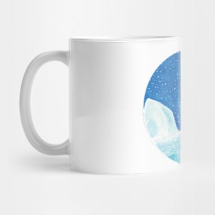 Arctic Fox in winter Illustration Mug